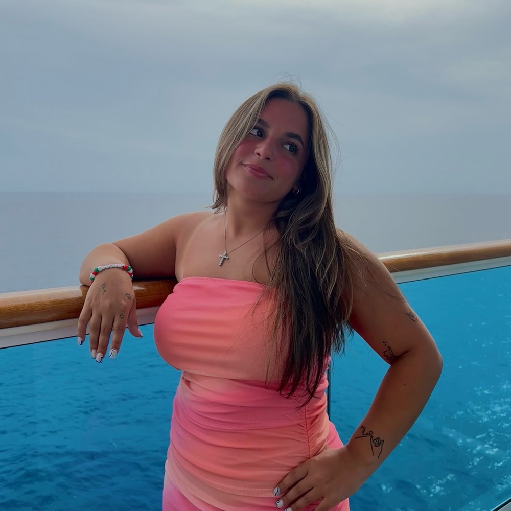 Pink & Orange Strapless Dress
